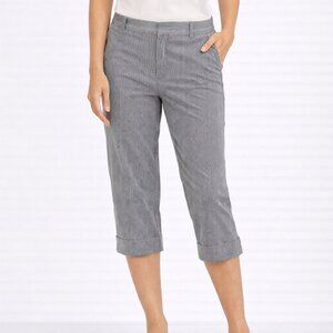 Banana Republic Jackson Fit Cropped Pants Size 10 – Navy Pinstripe Stretch